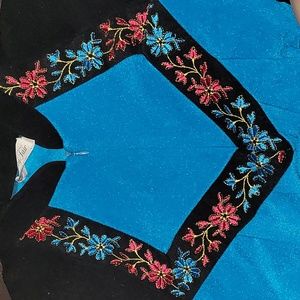 VTG Vanity Fair Thick Fleece Sleep Gown Cover So Beautiful Floral Embroidery USA